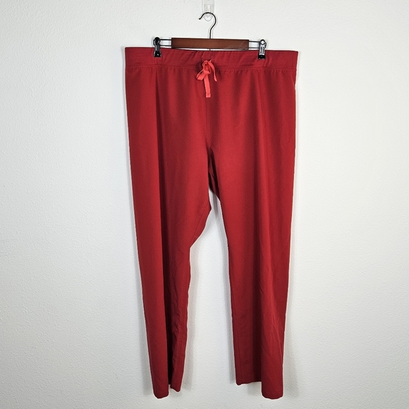 Figs Livingston Basic Scrub Trousers In Red Womens Size XXL Straight Leg - Picture 1 of 7